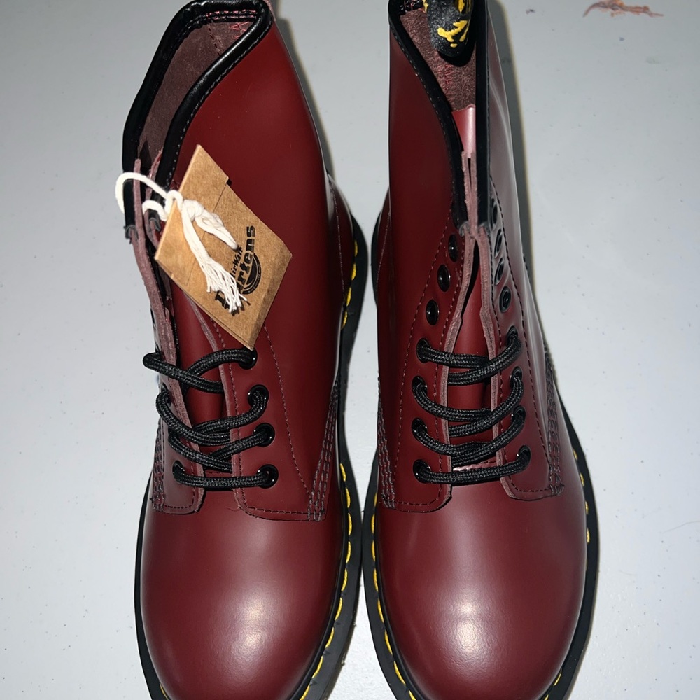 Dr. Martens Burgundy Leather Boots